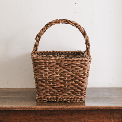 ［宮本工芸］特大バスケット小松編　なわ手（ふた無し）