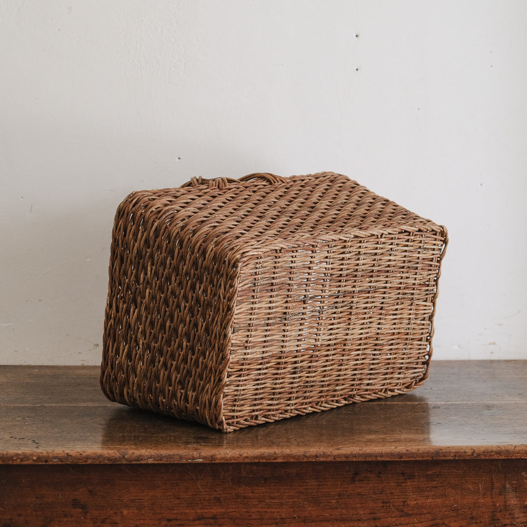 ［宮本工芸］特大バスケット小松編　なわ手（ふた無し）