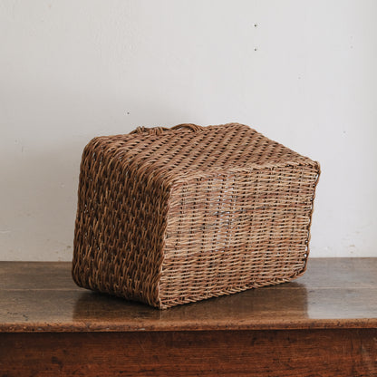 ［宮本工芸］特大バスケット小松編　なわ手（ふた無し）
