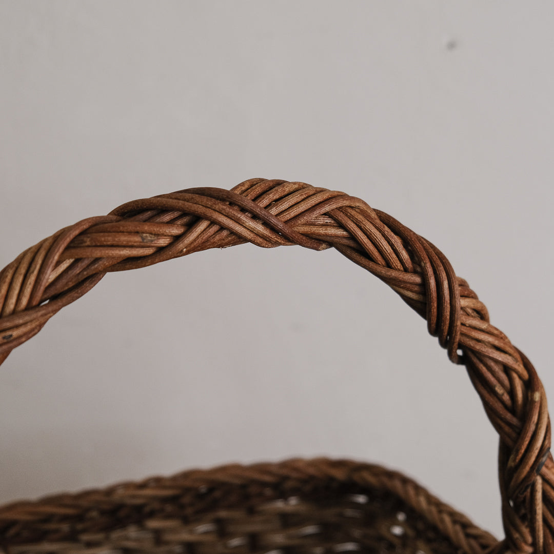［宮本工芸］特大バスケット小松編　なわ手（ふた無し）