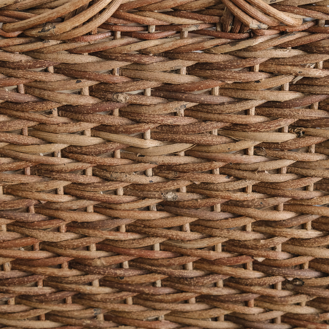 ［宮本工芸］特大バスケット小松編　なわ手（ふた無し）