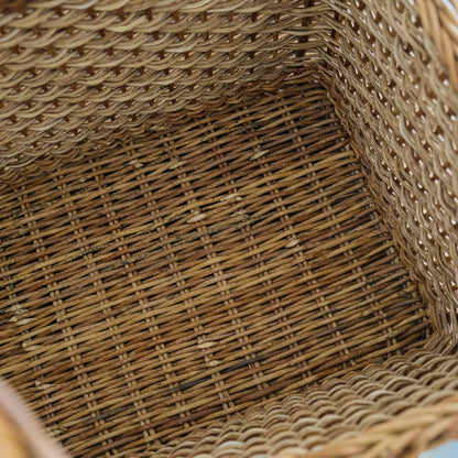 ［宮本工芸］特大バスケット小松編　なわ手（ふた無し）