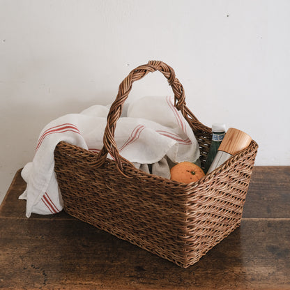 ［宮本工芸］特大バスケット小松編　なわ手（ふた無し）