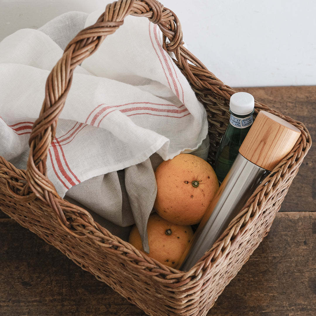 ［宮本工芸］特大バスケット小松編　なわ手（ふた無し）