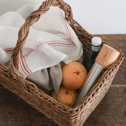 ［宮本工芸］特大バスケット小松編　なわ手（ふた無し）