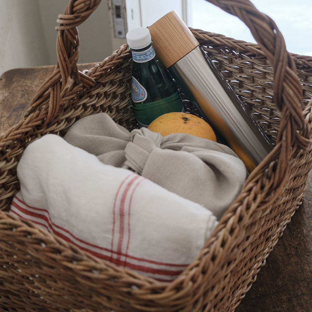 ［宮本工芸］特大バスケット小松編　なわ手（ふた無し）