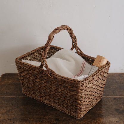 ［宮本工芸］特大バスケット小松編　なわ手（ふた無し）
