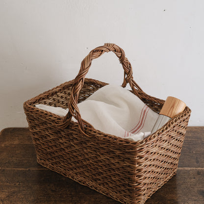 ［宮本工芸］特大バスケット小松編　なわ手（ふた無し）