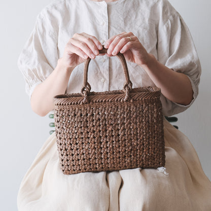 宮本工芸／【受注商品】山ぶどうかご　石タタミ編み　9寸