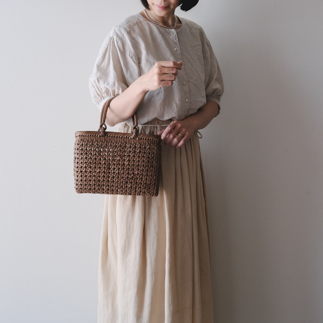 宮本工芸／【受注商品】山ぶどうかご　石タタミ編み　9寸
