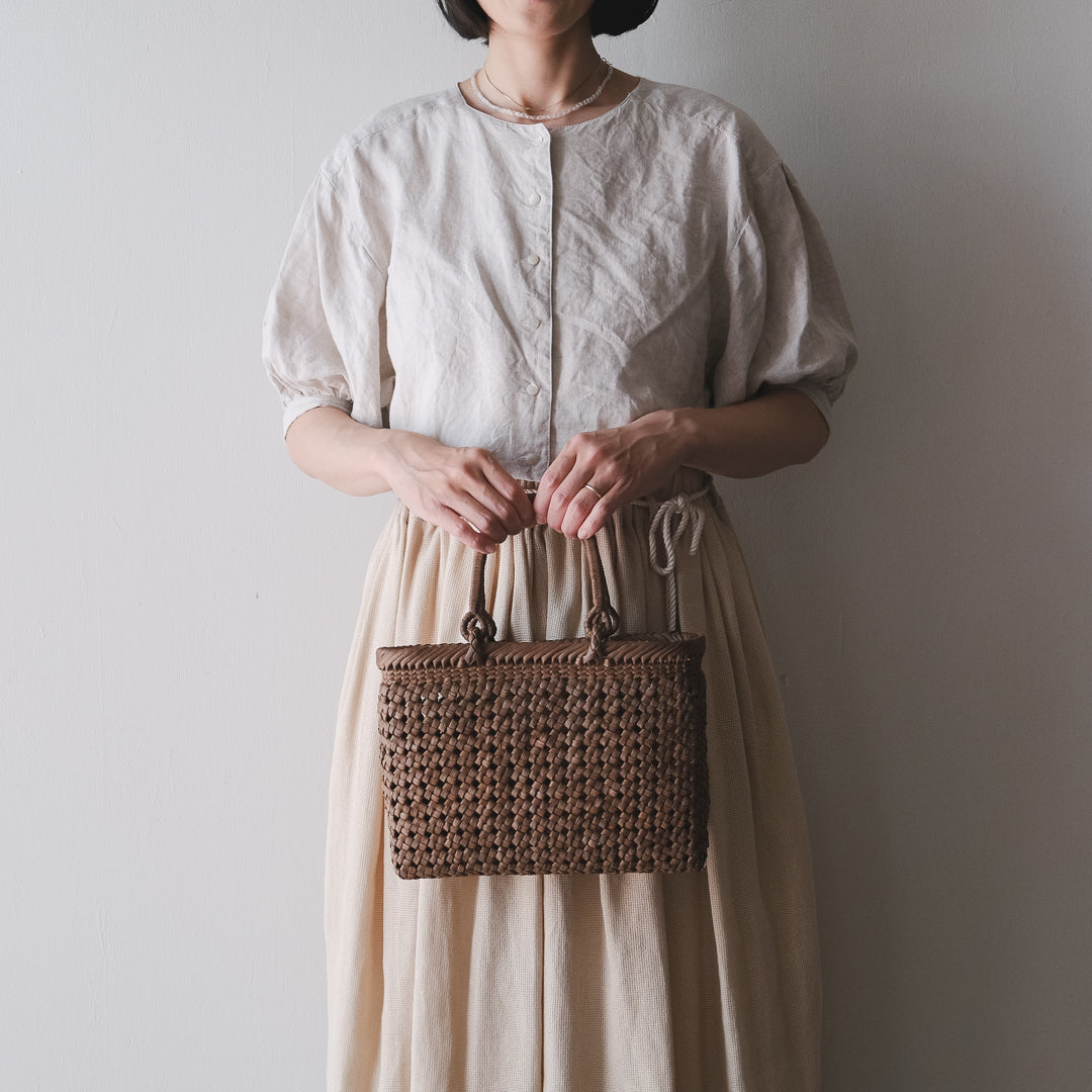 宮本工芸／【受注商品】山ぶどうかご　石タタミ編み　9寸