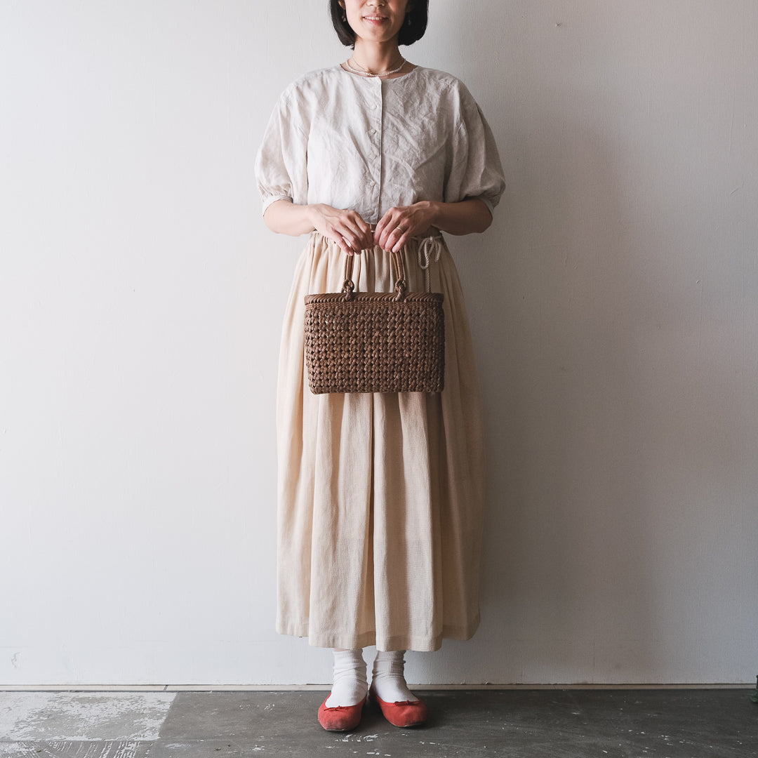 宮本工芸／【受注商品】山ぶどうかご　石タタミ編み　9寸