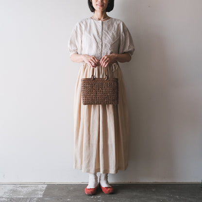宮本工芸／【受注商品】山ぶどうかご　石タタミ編み　9寸