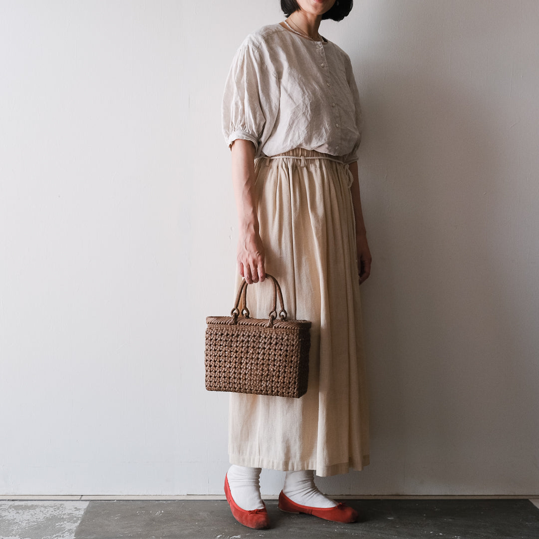 宮本工芸／【受注商品】山ぶどうかご　石タタミ編み　9寸