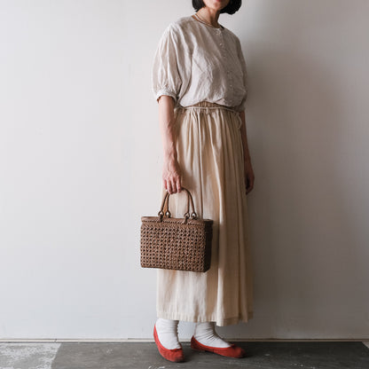 宮本工芸／【受注商品】山ぶどうかご　石タタミ編み　9寸