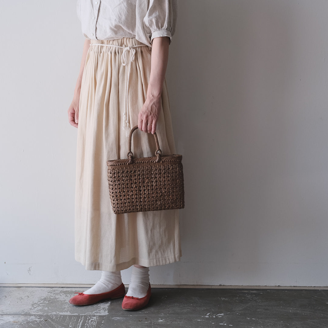 宮本工芸／【受注商品】山ぶどうかご　石タタミ編み　9寸