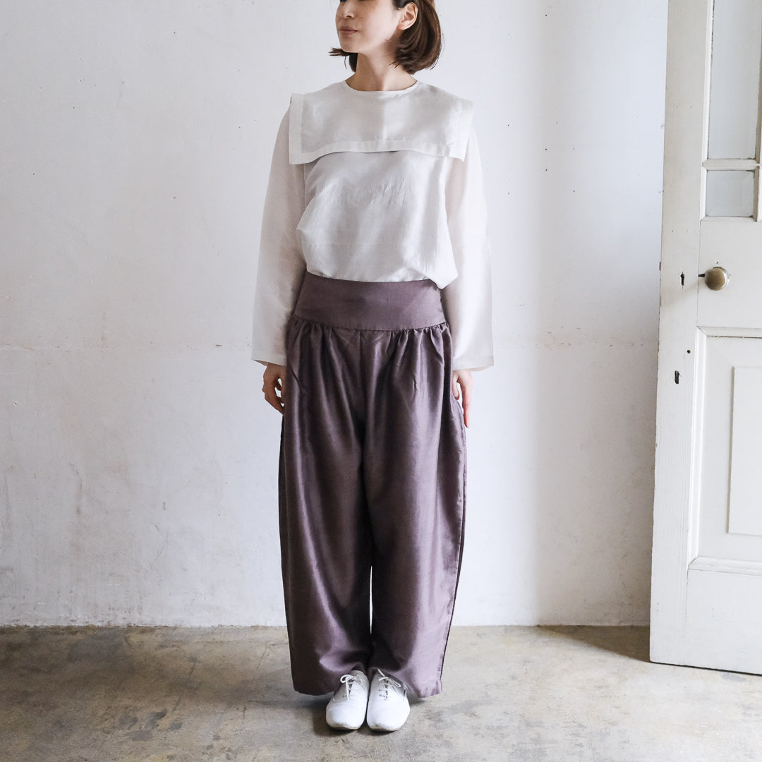 ［BUNON］Wide Belt Tuck Pants
