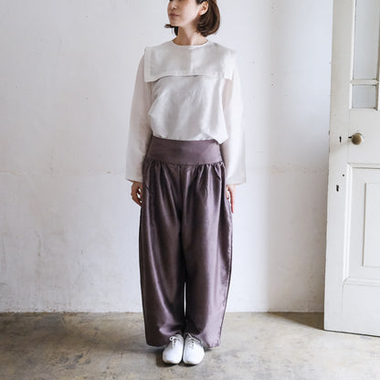 ［BUNON］Wide Belt Tuck Pants