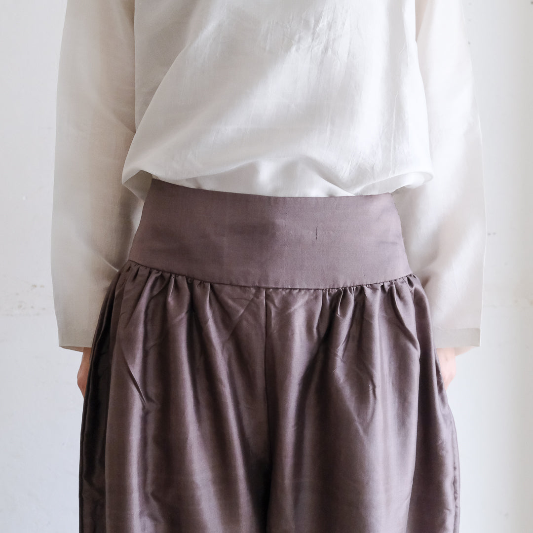 ［BUNON］Wide Belt Tuck Pants