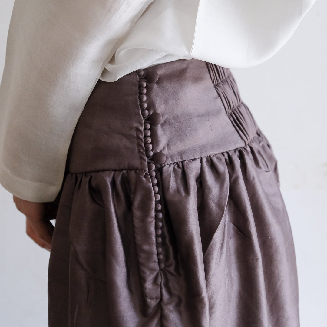 ［BUNON］Wide Belt Tuck Pants