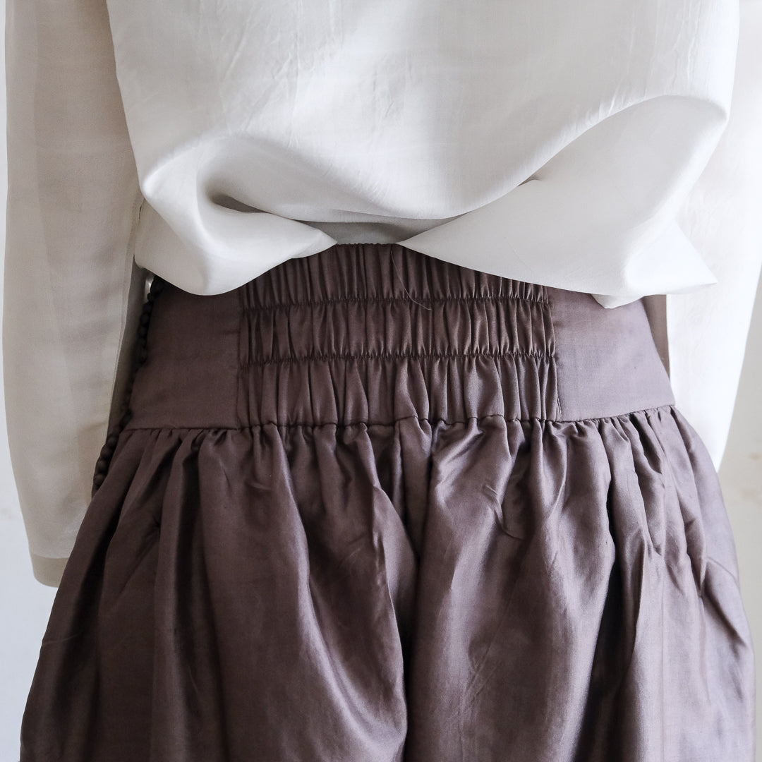 ［BUNON］Wide Belt Tuck Pants
