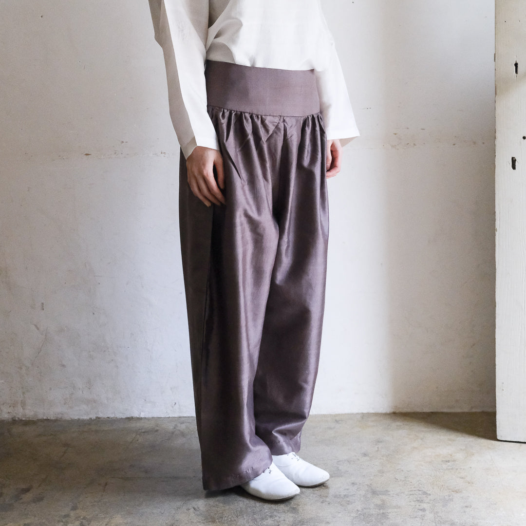 ［BUNON］Wide Belt Tuck Pants