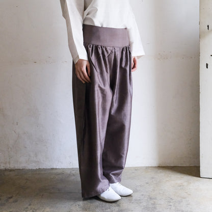 ［BUNON］Wide Belt Tuck Pants