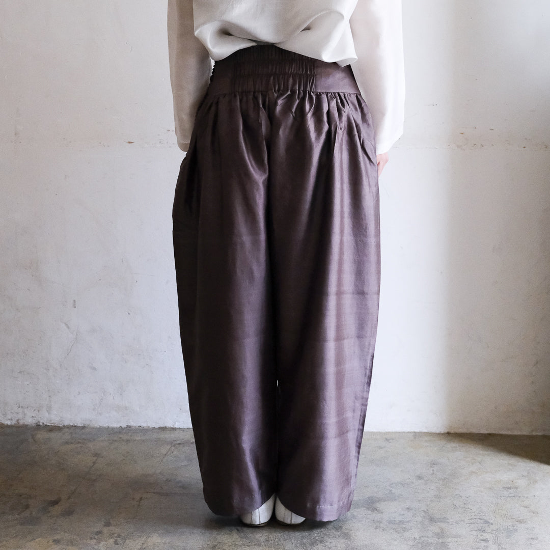 ［BUNON］Wide Belt Tuck Pants