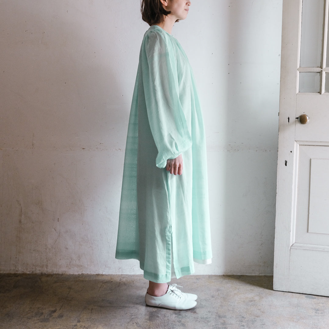 Bunon Gather Dress ブノン BUNON(ブノン) Plenty Gather Dress ice blue / プレンティギャザー