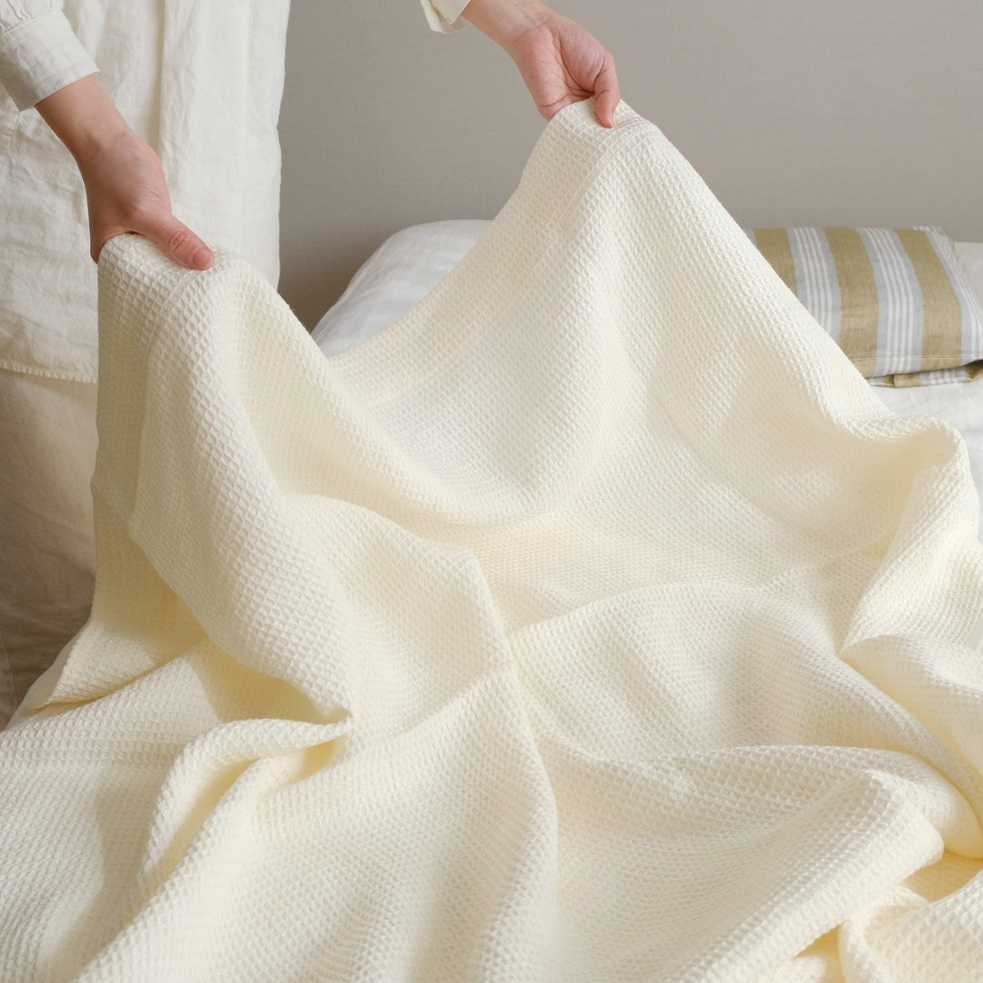 SUZUSAN スズサン　ワッフル織リネンブランケット SUZUSAN スズサン ワッフル織リネンブランケット