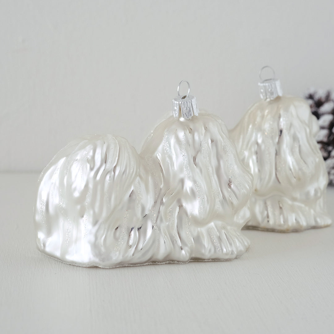 【在庫限り】VITBIS ガラスオーナメント　マルチーズ シルバー