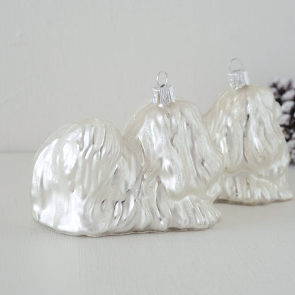 【在庫限り】VITBIS ガラスオーナメント　マルチーズ シルバー