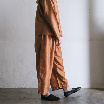 ［BUNON］Wide Belt Tuck Pants