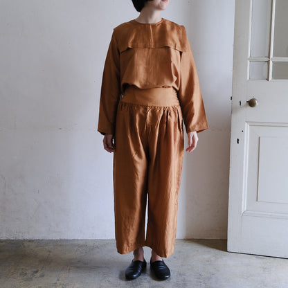 ［BUNON］Wide Belt Tuck Pants