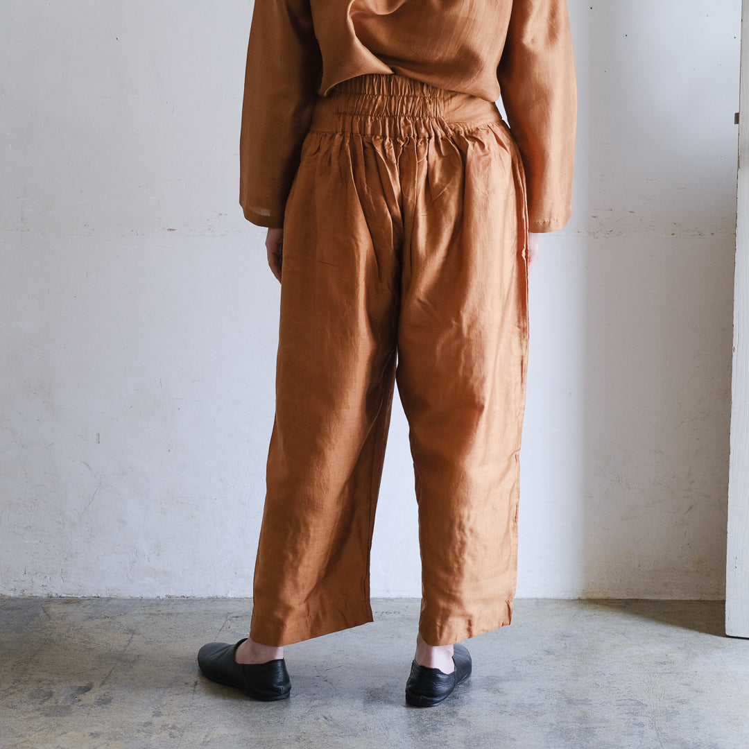 ［BUNON］Wide Belt Tuck Pants
