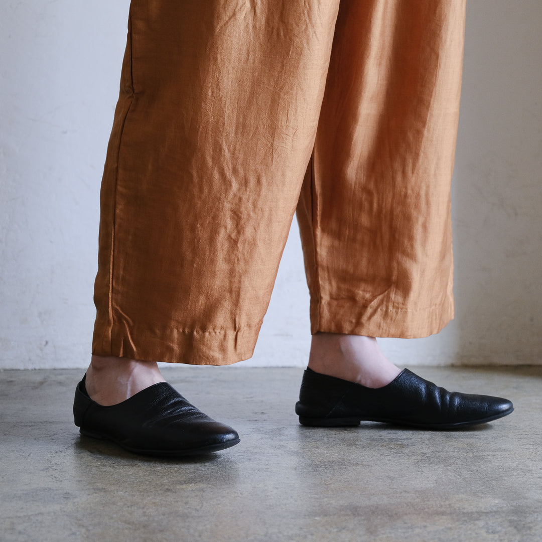 ［BUNON］Wide Belt Tuck Pants
