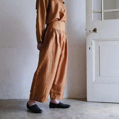 ［BUNON］Wide Belt Tuck Pants