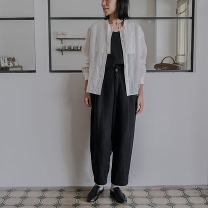 SALUÉ／ボウカラーシャツ／ライトウェイトリネン