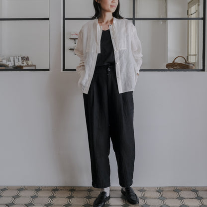 SALUÉ／ボウカラーシャツ／ライトウェイトリネン