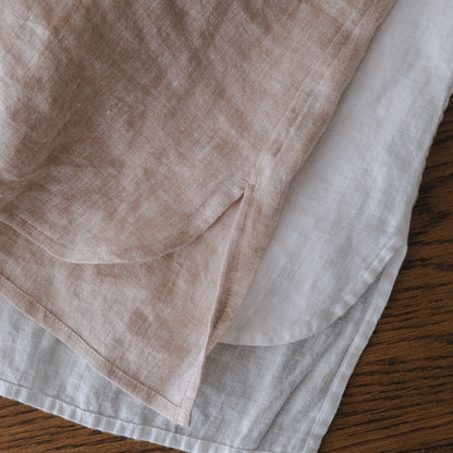 SALUÉ／ユニセックスバンドカラーシャツ／ライトウェイトリネン