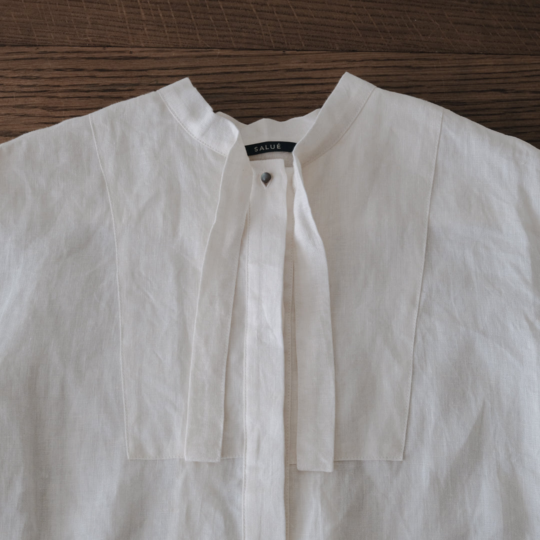 SALUÉ／ボウカラーシャツ／ライトウェイトリネン