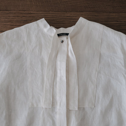 SALUÉ／ボウカラーシャツ／ライトウェイトリネン