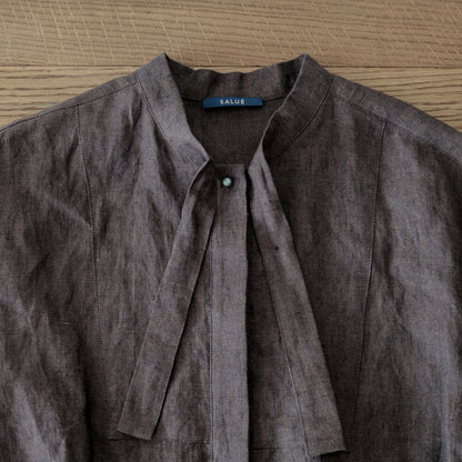 SALUÉ／ボウカラーシャツ／ライトウェイトリネン