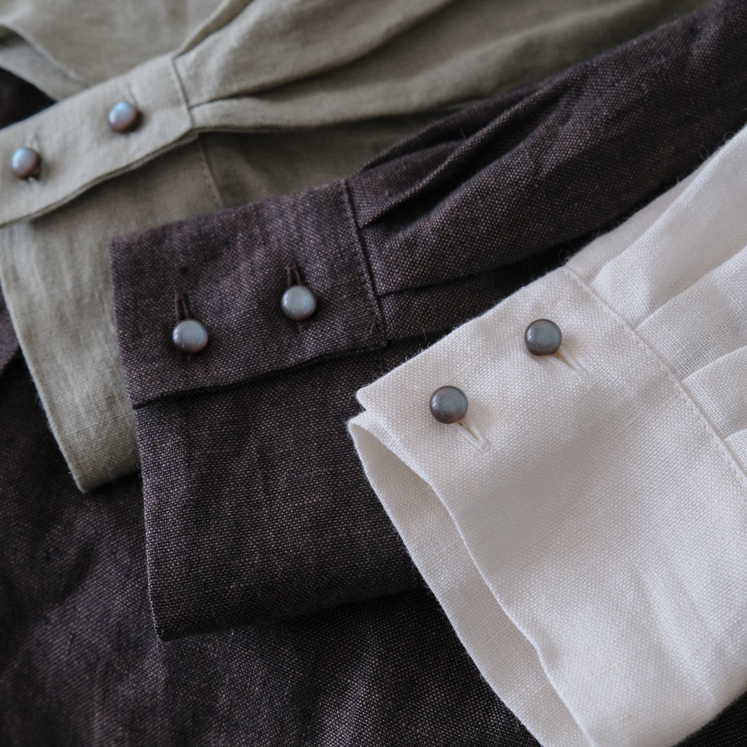 SALUÉ／ボウカラーシャツ／ライトウェイトリネン