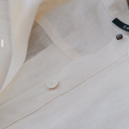 SALUÉ／ボウカラーシャツ／ライトウェイトリネン