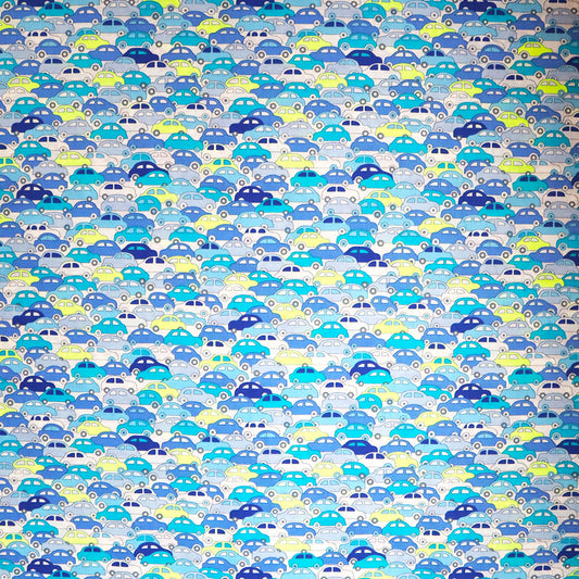 Liberty Fabrics 「カーズ・ネオン」ブルー×イエロー