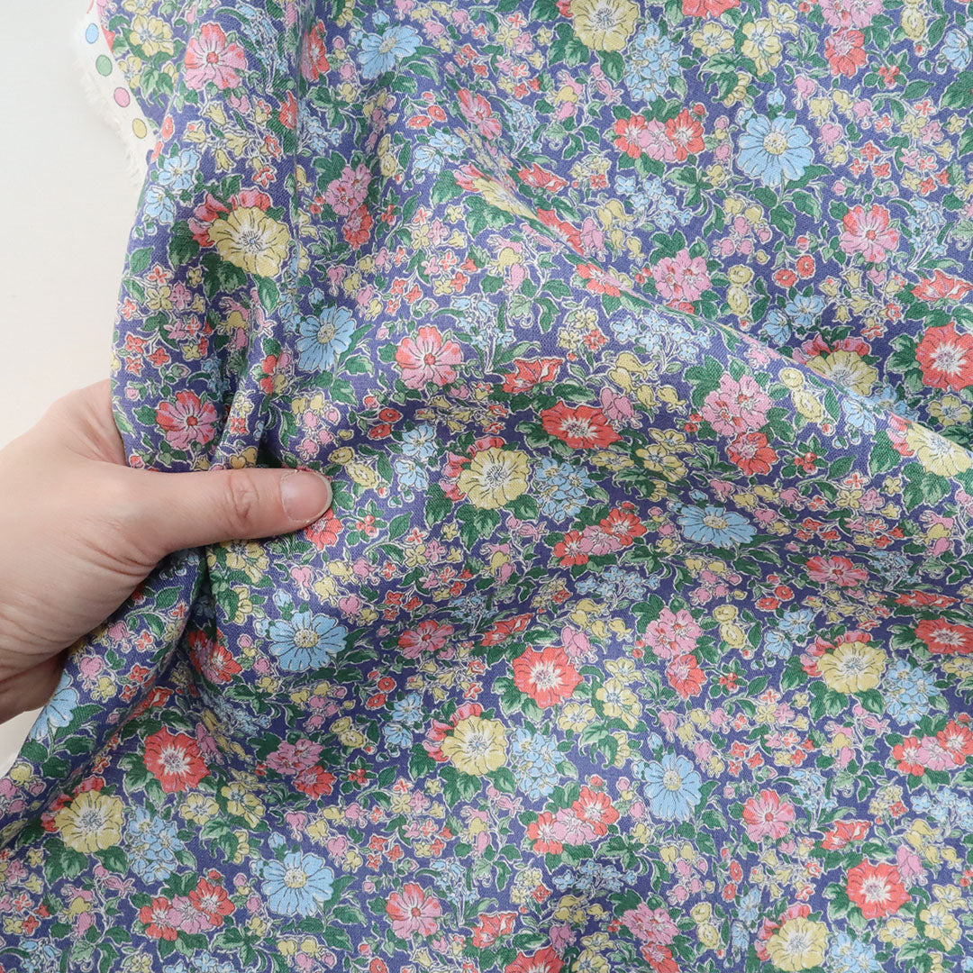 LIBERTY フランダースリネン「クレアリッチ」　ネイビー