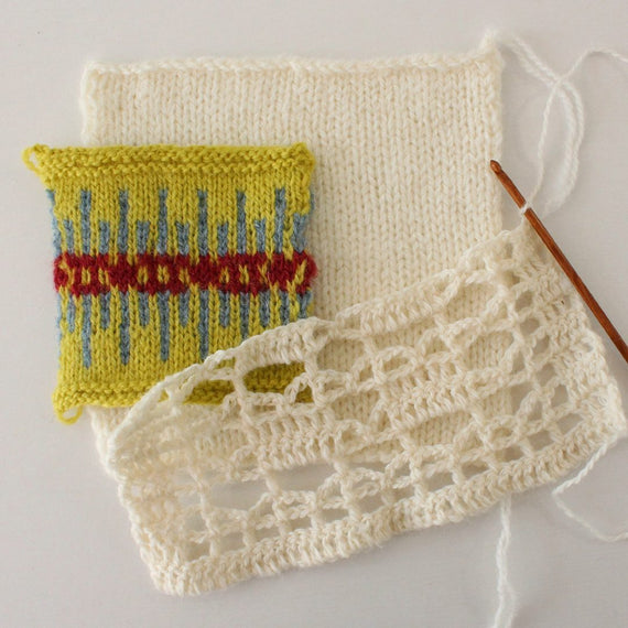 2本どりで編んだり、編み込みやかぎ針編みにも