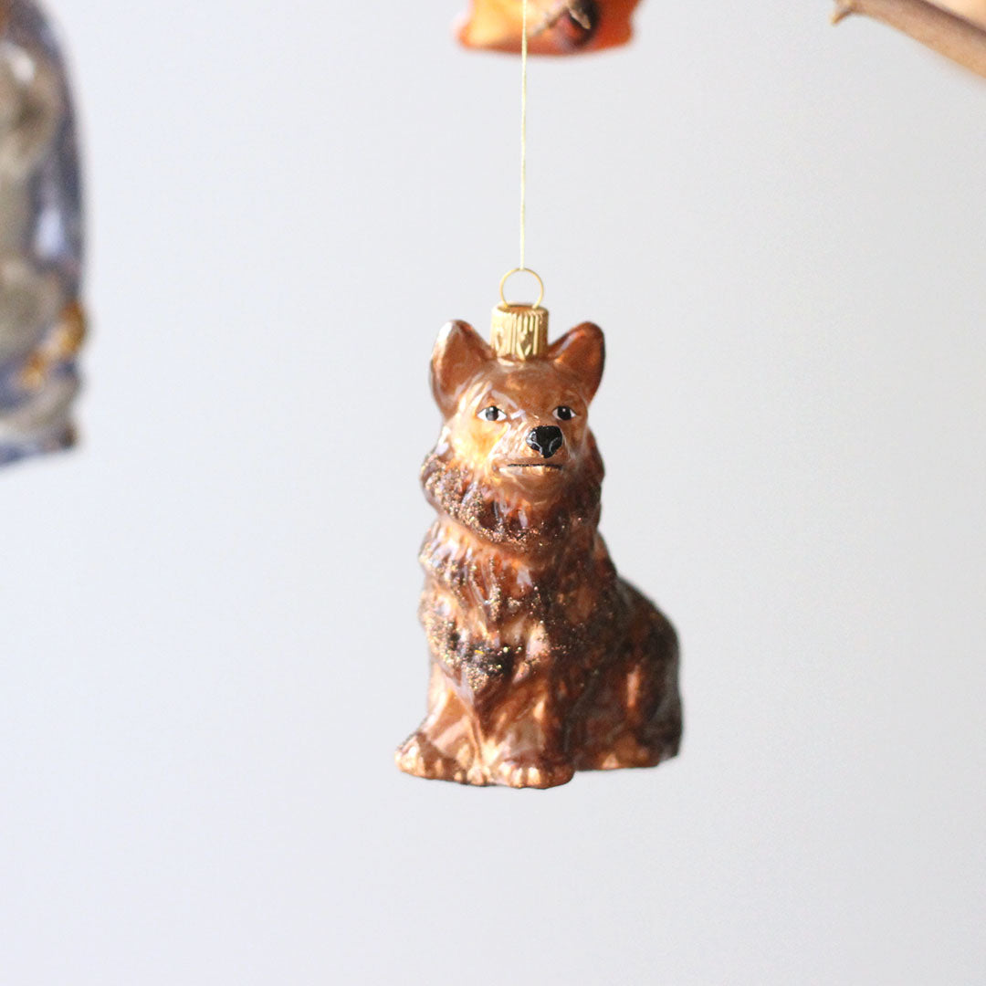 【在庫限り】VITBIS ガラスオーナメント　コーギー ブラウン