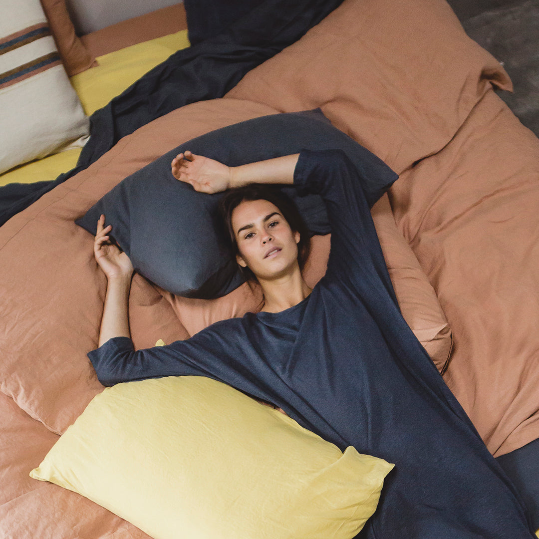 LIBECO フラットシーツ　マディソン